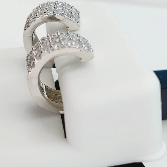 "925 Sterling Silver Cubic Zirconia Earrings, UU1P6A6162 - Picture 9 of 10